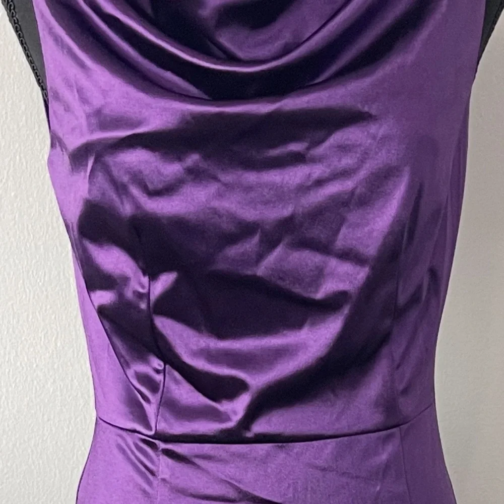 Muxxn Purple Bridesmaid Dress l Satin Cowl Neck l Maxi Bodycon l Poshmark - Picture 3 of 4
